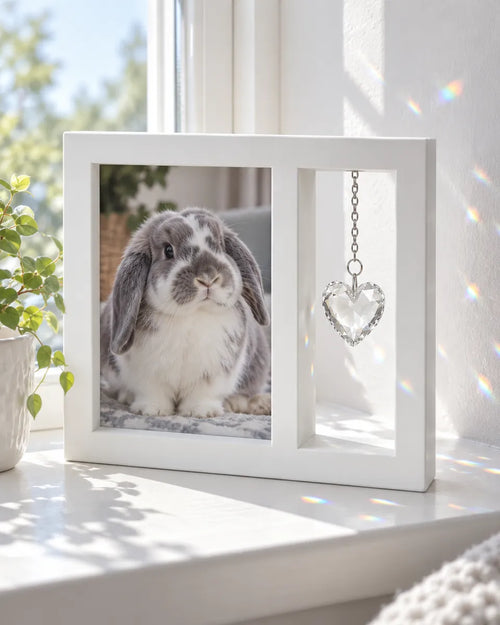 Pet Memorial Frame with Crystal Heart Suncatcher